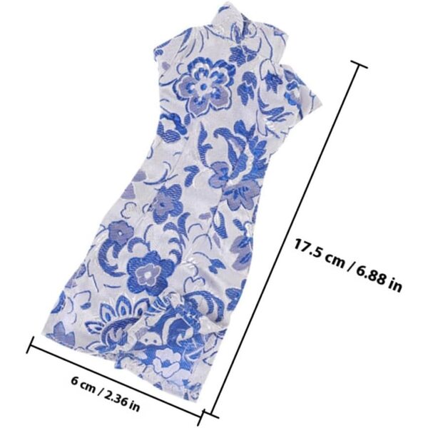 Set 3 Vestiti Cheongsam per Bambole 30cm - Abiti Tradizionali Cinesi in Tessuto Colorato