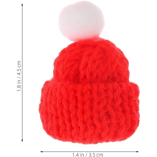 24 Mini Cappelli di Natale in Lana Colorati Elasticizzati per Decorazioni Festive