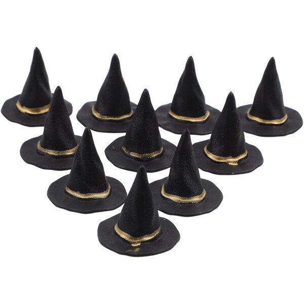 Alasum 20 Mini Cappelli da Strega Neri 2,5 cm per Halloween, Bambole e Lavoretti DIY