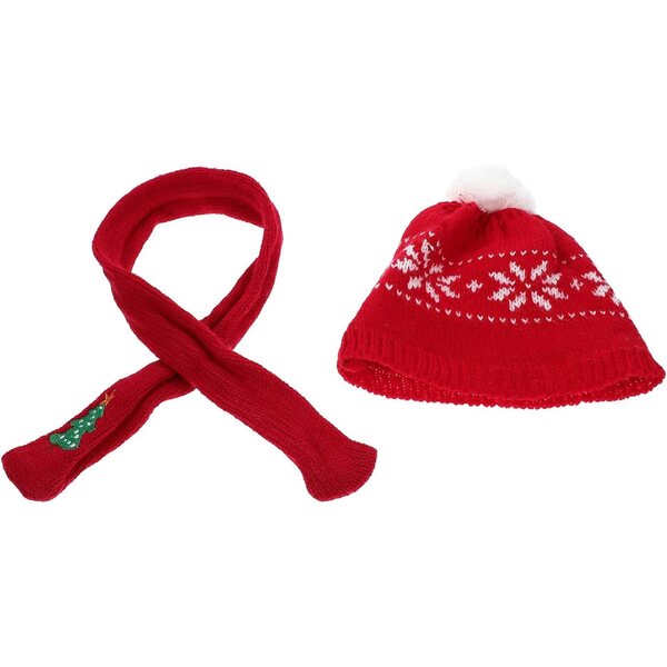 GALPADA Mini Cappello e Sciarpa Natalizia Lavorati a Maglia per Decorazioni 20 cm