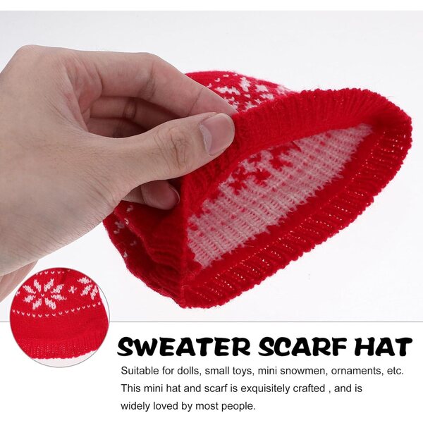 GALPADA Mini Cappello e Sciarpa Natalizia Lavorati a Maglia per Decorazioni 20 cm