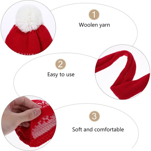 iplusmile Set Mini Cappello e Sciarpa Natalizi in Lana Morbida per Bambole e Pupazzi