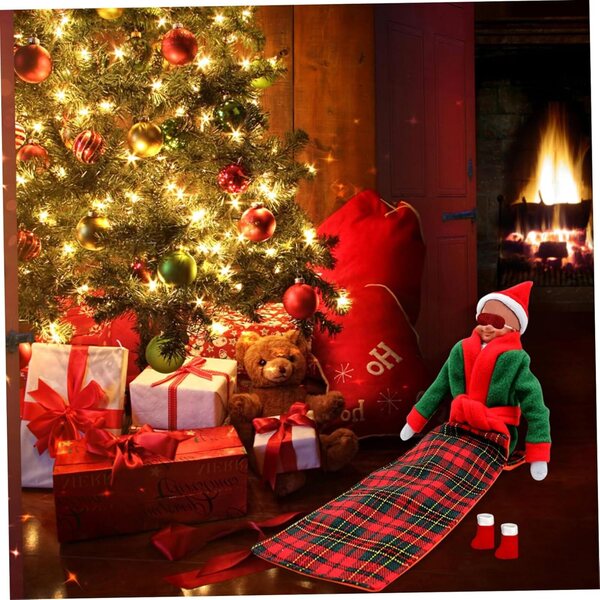 Hotainoys Weihnachtselfen-Set mit Schlafsack, Bademantel und Zubehör für Puppen