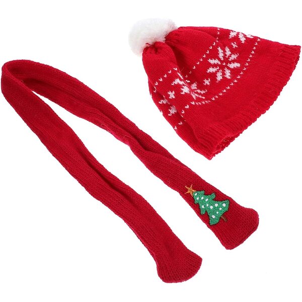 BESPORTBLE Set Mini Cappello e Sciarpa in Lana per Pupazzo di Neve e Decorazioni Natalizie