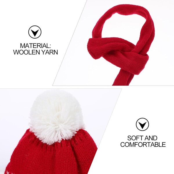 Mini-Set aus roter Weihnachtsmütze und Schal für DIY-Dekorationen, 20 cm