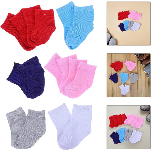 ORFOFE 8 Paia Calzini per Bambole 18 Pollici, Accessori Lavabili e Realistici per Mini Case