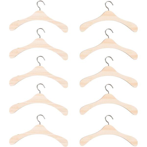 Alasum 20 Mini Appendiabiti in Legno 12 cm per Bambole Casa Organizzatore
