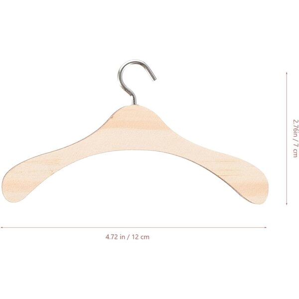 Alasum 20 Mini Appendiabiti in Legno 12 cm per Bambole Casa Organizzatore