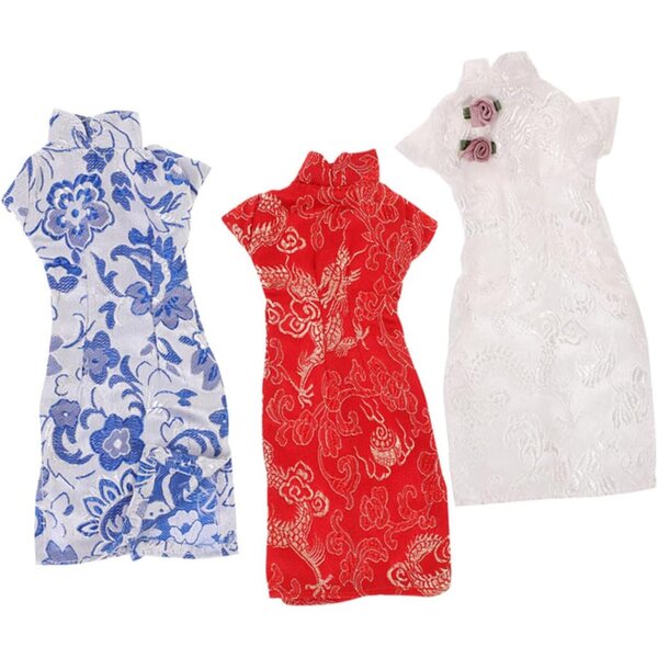 Beaupretty 3pezzi Vestito Cheongsam Cinese per Bambole, Sicuro e Leggero