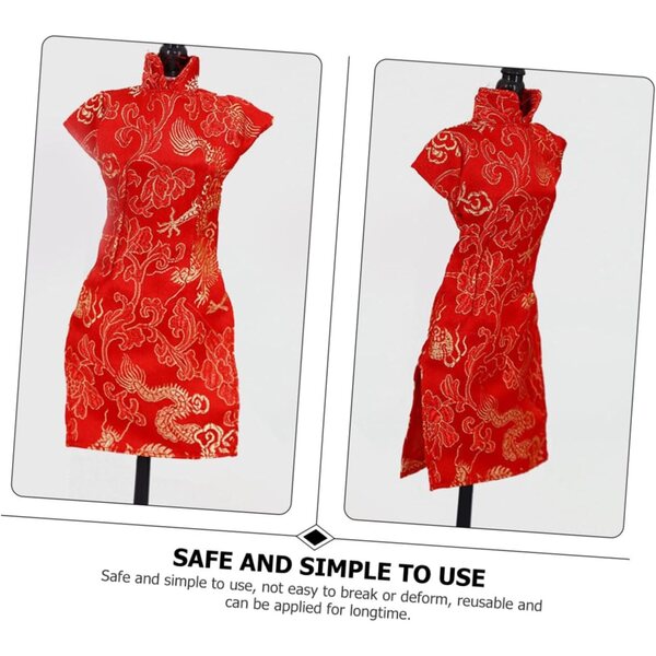 Beaupretty 3pezzi Vestito Cheongsam Cinese per Bambole, Sicuro e Leggero