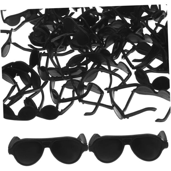 ifundom 60 mini occhiali da sole neri in plastica per bambole – accessori fai da te