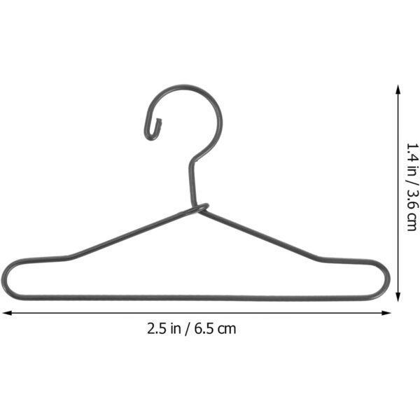 GARVALON 20 Mini-Kleiderbügel aus schwarzem Metall für Puppen 6,5 cm – Organizer für Puppenkleidung