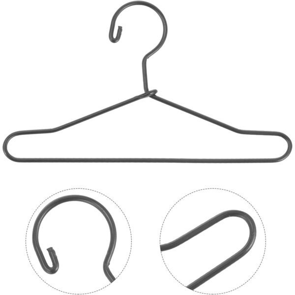 GARVALON 20 Mini-Kleiderbügel aus schwarzem Metall für Puppen 6,5 cm – Organizer für Puppenkleidung