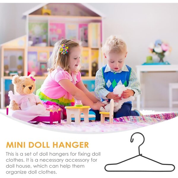 Set 20 Grucce in Metallo per Bambole 6,5 cm – Mini Appendini per Vestiti Bambini