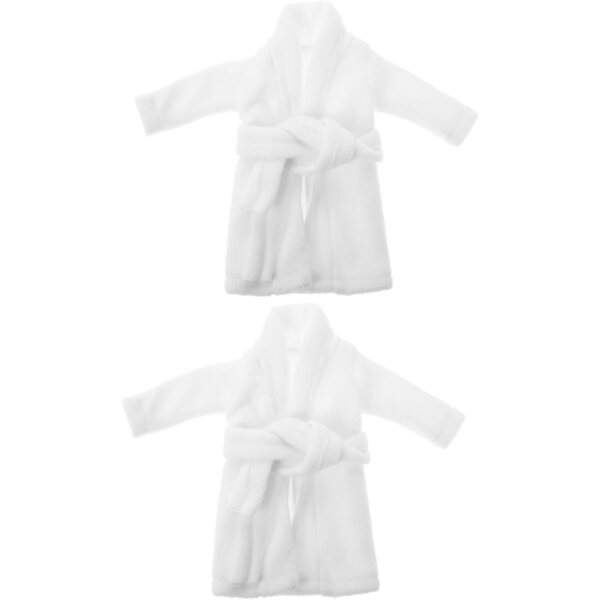 2 Pezzi Accappatoi Elfo Natale per Bambole 30 cm - Accessori Natalizi Casa delle Bambole