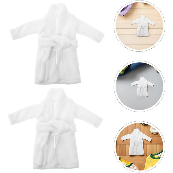 2 Pezzi Accappatoi Elfo Natale per Bambole 30 cm - Accessori Natalizi Casa delle Bambole