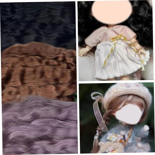 Capelli Ricci Marroni per Bambole in Mohair 8 Pollici - Realistici e Facili da Lavorare