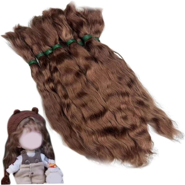 Capelli Ricci Marroni per Bambole in Mohair 8 Pollici - Realistici e Facili da Lavorare
