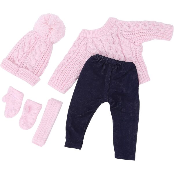 Puppenkleidung 43 cm CFTGIW Pullover Hosen Hüte Schals Hellrosa