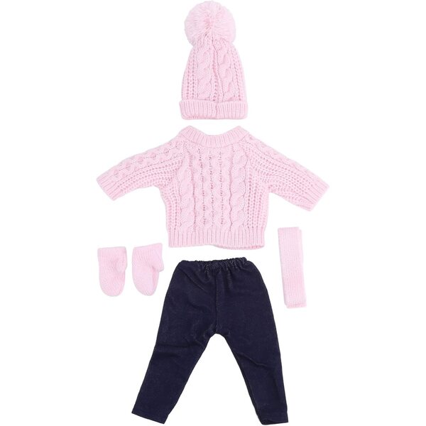 Puppenkleidung 43 cm CFTGIW Pullover Hosen Hüte Schals Hellrosa