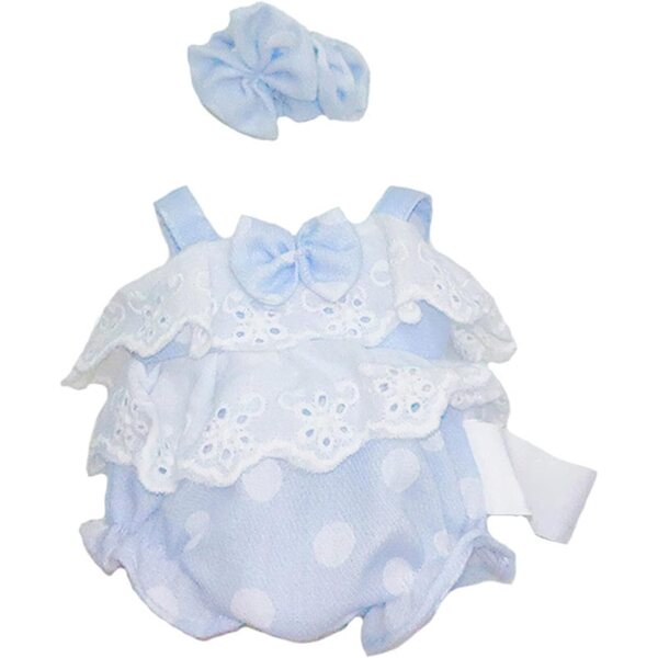 Blaues Kleidungsset für 30x10 cm große Puppe - Herbst-/Winterkleidung aus Polyester