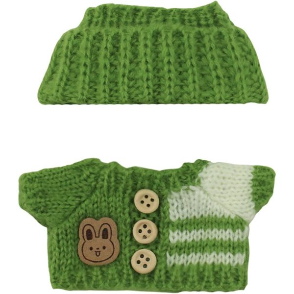 Garderobenset für 17 cm große Plüschpuppen mit Mütze und weichem handgefertigten Pullover