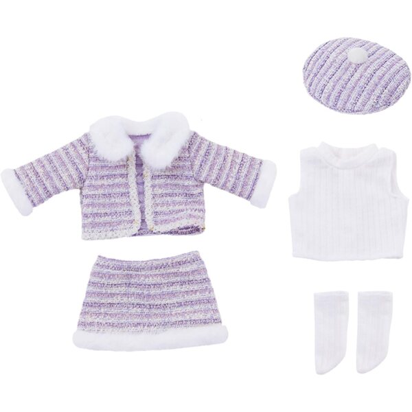 Winterset mit gestreifter Mütze und Mantel für 18-Zoll-Puppen - CAZSTYK