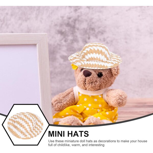 BESPORTBLE 20 Cappelli Intrecciati Miniatura per Bambole e Decorazioni Fai da Te