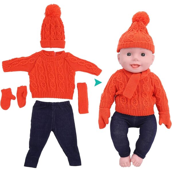 Set Vestiti Invernali per Bambole da 18 Pollici – Maglione, Pantaloni, Cappello e Sciarpa ZJchao