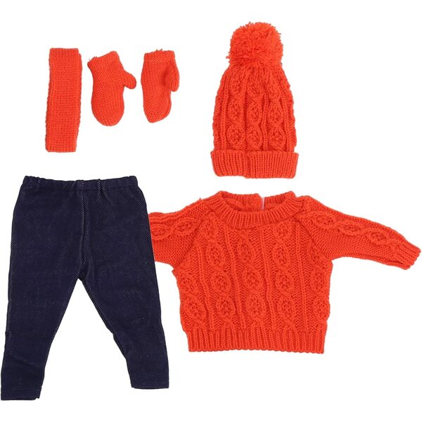 Set Vestiti Invernali per Bambole da 18 Pollici – Maglione, Pantaloni, Cappello e Sciarpa ZJchao