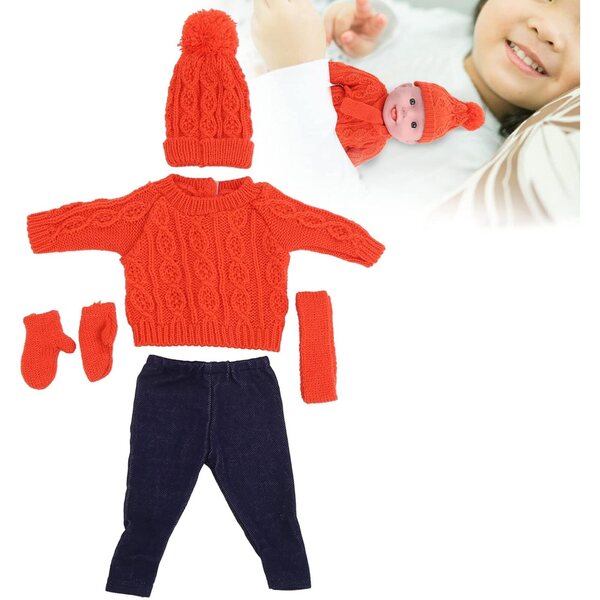 Set Vestiti Invernali per Bambole da 18 Pollici – Maglione, Pantaloni, Cappello e Sciarpa ZJchao