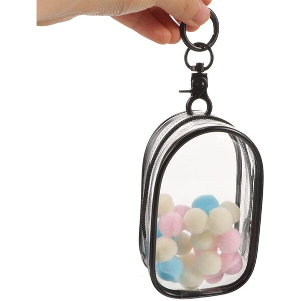 GALPADA Borsa Trasparente per Bambole 2 Pezzi con Gancio e Decorazione Soffice