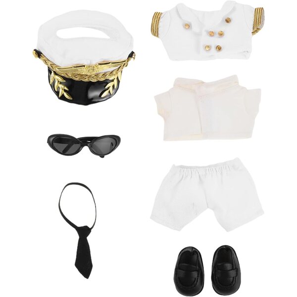 Pilotenuniform-Set für Puppen mit austauschbarer Kleidung und weichem und langlebigem Zubehör