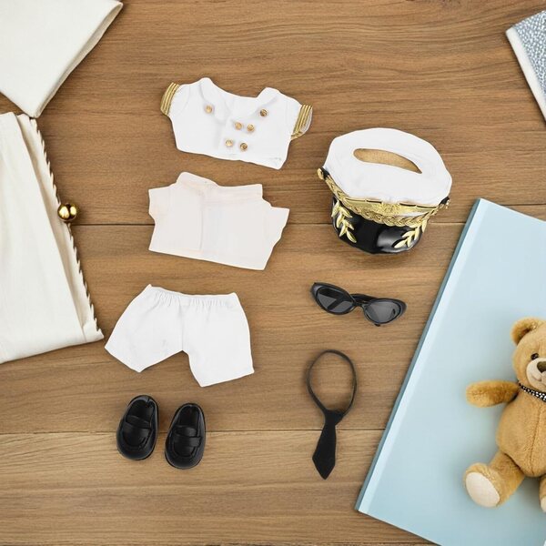 Pilotenuniform-Set für Puppen mit austauschbarer Kleidung und weichem und langlebigem Zubehör