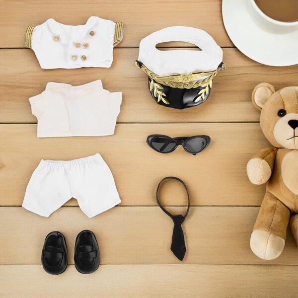 Pilotenuniform-Set für Puppen mit austauschbarer Kleidung und weichem und langlebigem Zubehör