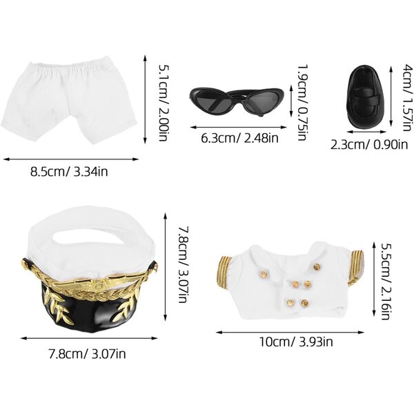 Pilotenuniform-Set für Puppen mit austauschbarer Kleidung und weichem und langlebigem Zubehör