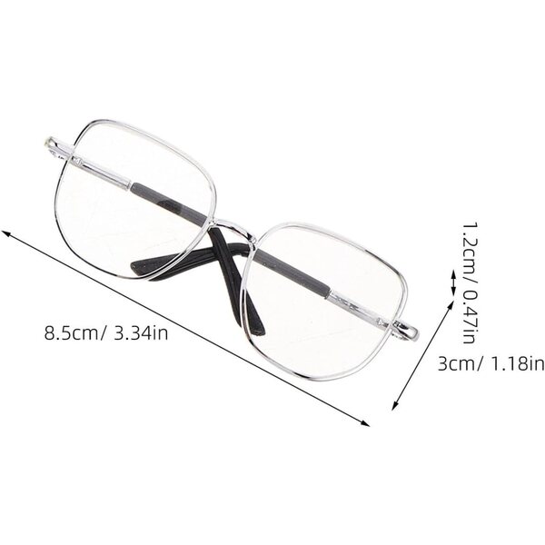 Mini-Brillen für Alasum-Puppen aus Metall, 4er-Set mit transparenten Gläsern