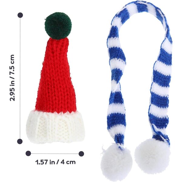ERINGOGO 5 set mini cappello e sciarpa di lana natalizi per decorazioni e fai da te