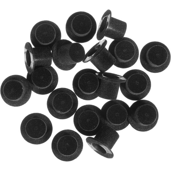 Set mit 20 schwarzen Mini-Hüten aus beflocktem Kunstharz für Puppen und kreative Bastelarbeiten