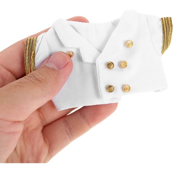 Kapitänsanzug für Plüschpuppen mit komplettem Zubehör für Cosplay und Dekoration