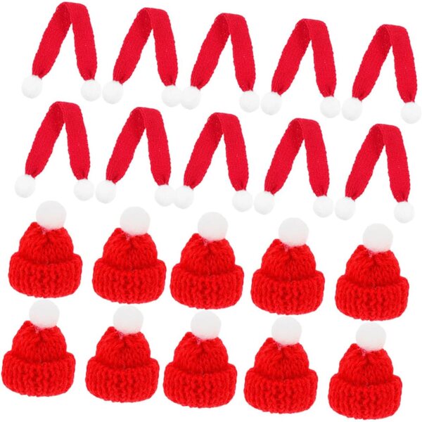 GALPADA 20pz Mini Cappelli e Sciarpe Natalizie Fai da Te per Decorazioni Festive