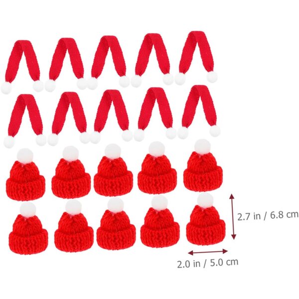 GALPADA 20pz Mini Cappelli e Sciarpe Natalizie Fai da Te per Decorazioni Festive
