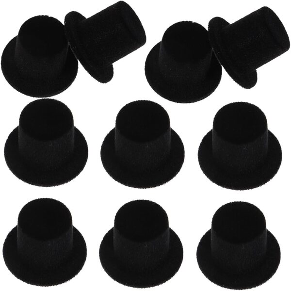 DECHOUS 20 schwarze Mini-Weihnachtszylinder für Heimwerker- und Partydekorationen