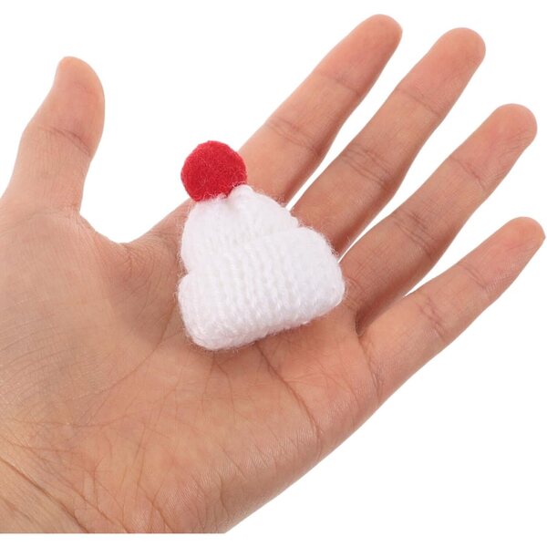 Set 12 Mini Cappelli di Natale in Maglia per Bambole, Decorazioni Fai da Te in Lana