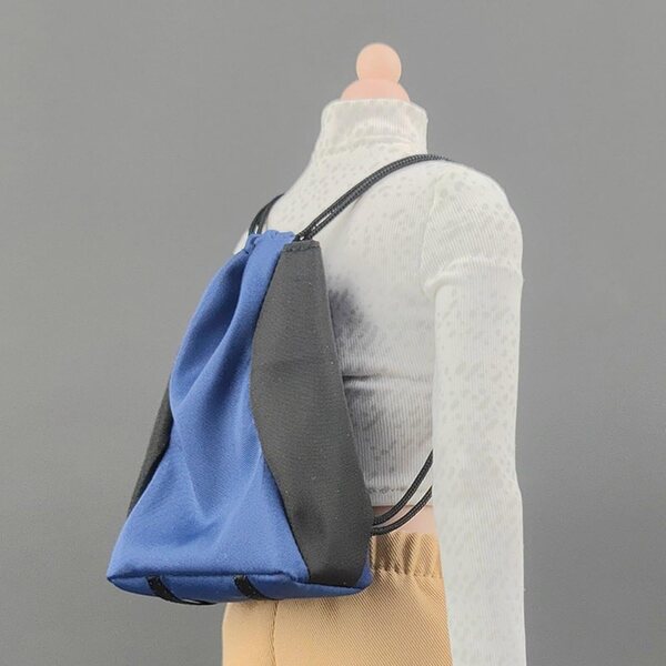 Stoffpuppenrucksack im Maßstab 1:6 für 12-Zoll-Actionfiguren, blau