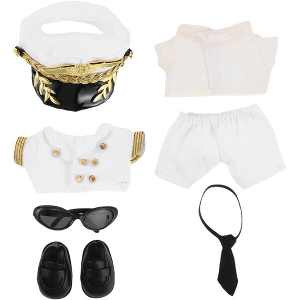 Hemobllo Vestito da Capitano per Bambola di Peluche con Accessori Completi e Tessuto Morbido