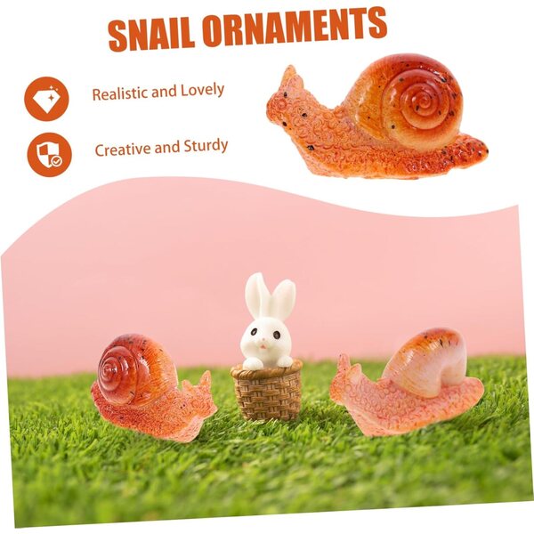 7 pezzi lumache decorative in resina per micro paesaggi e giardini in miniatura
