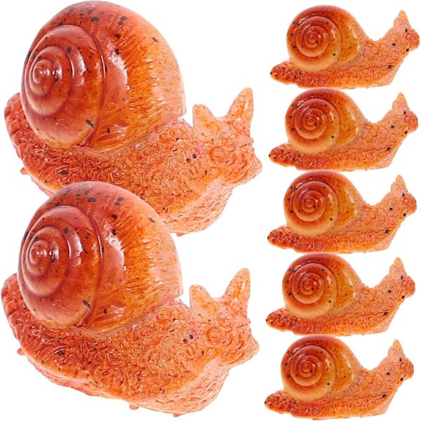7 pezzi lumache decorative in resina per micro paesaggi e giardini in miniatura