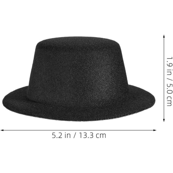 15 Mini Cappelli a Cilindro Neri in Feltro per Decorazioni Fai da Te e Accessori Natalizi