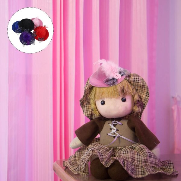 Mini Cappelli a Cilindro per Bambole 5 Pezzi Assortiti - Accessori Creativi e Leggeri per Miniature